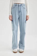 DEFACTO Wide Leg Cargo High Waist Wide Leg Long Jeans