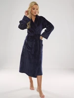 Bathrobe De Lafense 628 Abigail long M-2XL women's navy blue 042