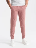 Ombre Men's BASIC cotton jogger sweatpants - dark pink