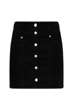 Tommy Jeans Sukňa - TJW CORD BUTTON THRU MINI SKIRT čierna