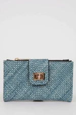 DEFACTO Women's Straw Patterned Buckle Wallet