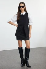 Trendyol Black Linen Look Woven Woven Bottom-Top Set