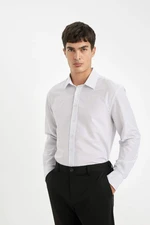 DEFACTO Modern Fit Polo Collar Poplin Long Sleeve Shirt