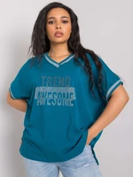 Blue oversized women's blouse