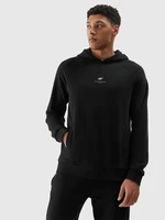 Men's Hooded Sweatshirt Without Fastening and Hooded Organic Cotton 4F - Black