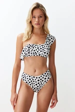 Trendyol Polka Dot High Waist Regular Bikini Bottom