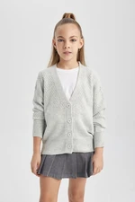 DEFACTO Girl V Neck Knitted Cardigan