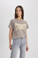 DEFACTO Regular Fit Crew Neck Printed Short Sleeve T-Shirt