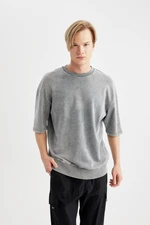 DEFACTO Loose Fit Crew Neck Washed Faded Effect Short Sleeve T-Shirt