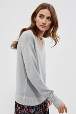 Sweater with a neckline on the back