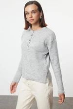 Trendyol Gray More Sustainable Soft Texture Wide Pattern Basic Knitwear Sweater