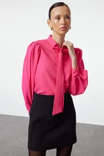 Trendyol Dark Pink Scarf Woven Shirt