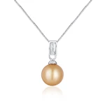 JwL Luxury Pearls Elegantní stříbrný náhrdelník se zlatou perlou jižního Pacifiku JL0734 (řetízek, přívěsek)