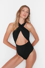 Trendyol Black Cut Out Detailed Swimsuit