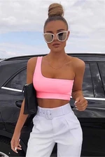 Madmext Mad Girls One-Shoulder Pink Strap Bodywork Mg325