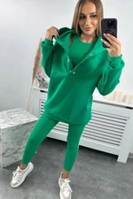 Set 3in1 sweatshirt, top and leggings green