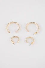 DEFACTO Women's 2-Piece Gold Hoop Earrings