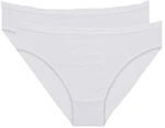 DIM COTTON BIO MINISLIP 2x - Women's cotton panties 2 pcs - white