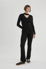 DEFACTO Rib Trousers Flayer Flare High Waist