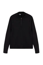 Trendyol Black Slim Fit/Fits the Body Zippered Sports Sweatshirt