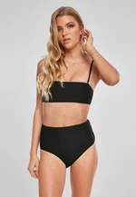 Women's High Waisted Bandeau Bikini Black