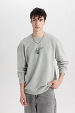 DEFACTO Comfort Fit Crew Neck Printed Sweatshirt