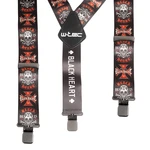 Kšandy W-TEC Black Heart Suspenders  Cross Skull