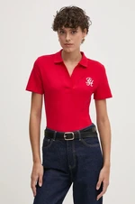 Polo tričko Tommy Hilfiger červená barva, WW0WW42607