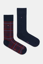 Ponožky Tommy Hilfiger 2-pack pánské, tmavomodrá barva, 701229844