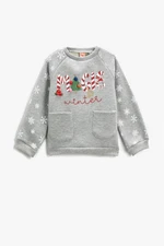 Koton Baby Girl Gray Sweatshirt