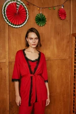 DEFACTO Fall In Love Wrap Collar Dressing Gown