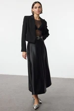 Trendyol Black A Line/Flare Cut Midi Skirt