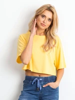 Cropped blouse solid yellow