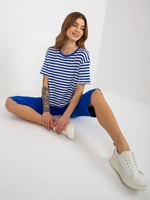 Navy blue and white summer base set with mesh shorts