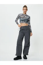 Koton Oversize Parachute Trousers with Floor Detail Pockets Cotton