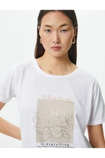 Koton Printed T-Shirt Short Sleeve Crew Neck Viscose Blended