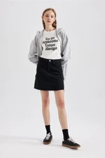 DEFACTO Cargo Fit Black Mini Jean Skirt