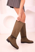 Soho Khaki Women's Suede Boots 18509