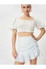 Koton Gathered Ruffle Mini Skirt