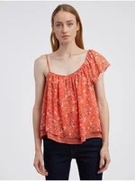 Orange Women's Floral Blouse CAMAIEU - Ladies