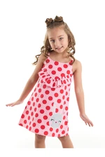 Denokids Polka Dot Rabbit Girl's Strappy Pink Summer Dress