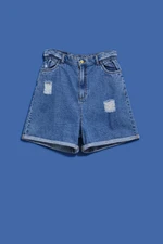 WOMEN'S SHORTS L-SH-4004 BLUE