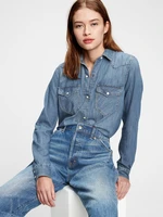 GAP Košeľa denim western Modrá