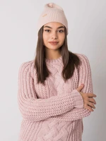 Dusty pink women's knitted hat RUE PARIS