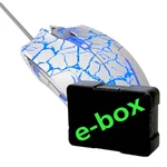 E-blue Myš Cobra, 2500DPI, optická, 6tl., drátová USB, bílo-modrá, herní, e-box