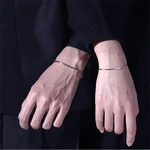 New Korean Fashion Jewelry Simple Silver Chain Couple Bracelet Valentine's Day Gift for Women and Men Daily Accessories