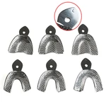6Pcs/Set Dental Impression Tray Stainless Steel Teeth Holder Trays S/M/L Autoclavable Dentist Tools Tray Dentistry Materials