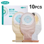 10Pcs Ostomy Bags Drainable Colostomy Bags Double Layers Adhesive Anti-leak Stoma Pouch Bag with Clips Closure 450ml fastship