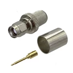 1pcs Connector SMA Plug Male Cimp For RG8 LMR400 RG213 Cable Nickel Plated Straight RF Coaxial Adapter New