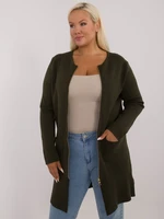 Khaki sweater plus size with closure